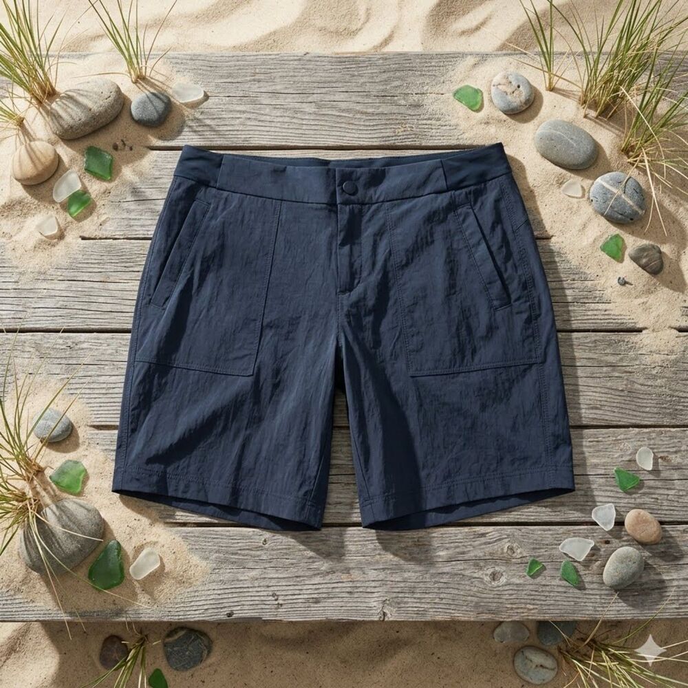 Active Life Women's L Blue Ripstop Shorts 4 Pocket Stretch Athleisure